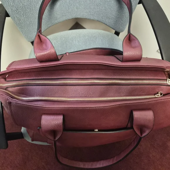 Poppy & Peonies Elegant Burgundy Tote Bag - Picture 7 of 8